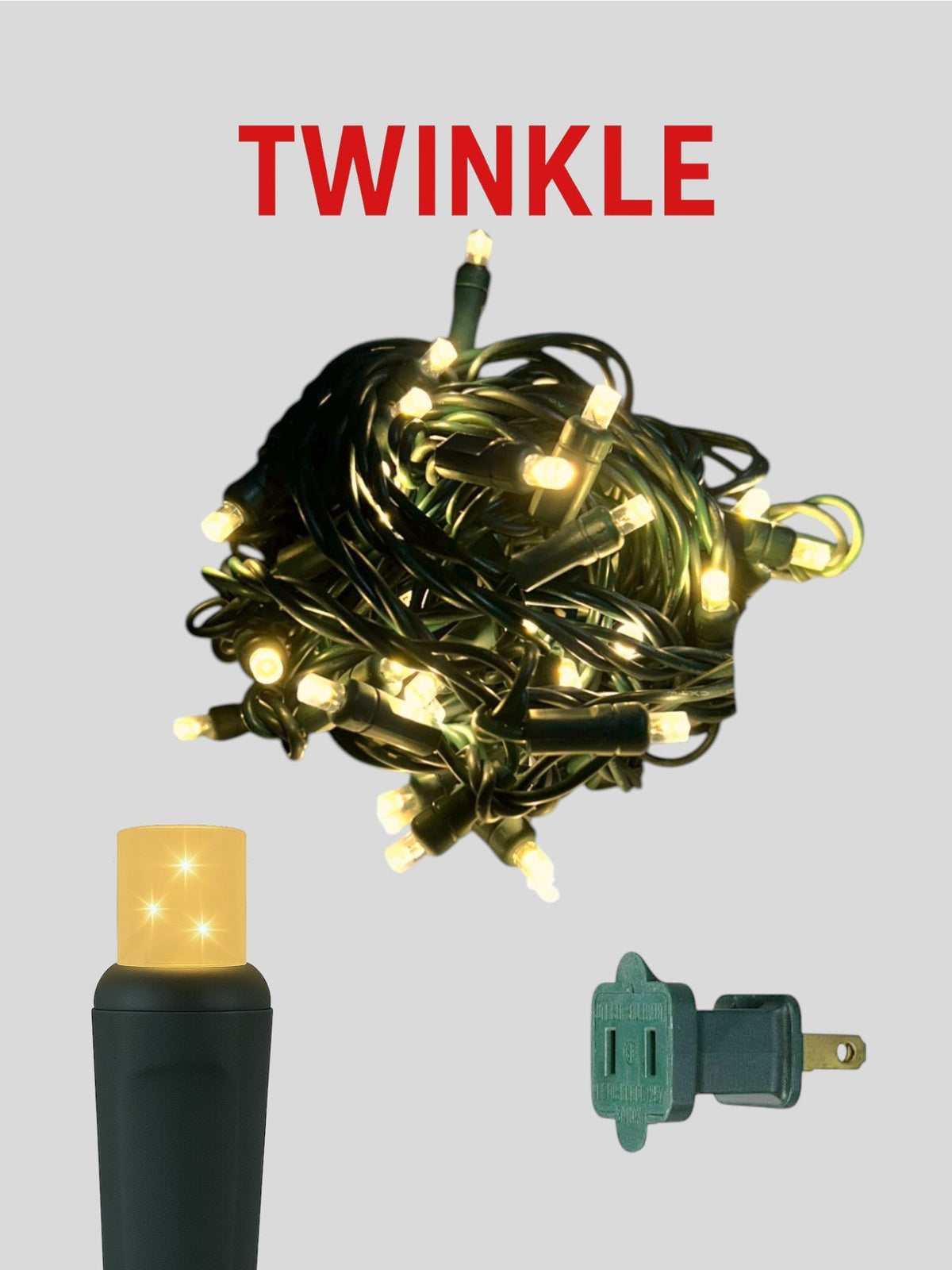 50L 6" Concave Twinkle Mini Christmas Lights